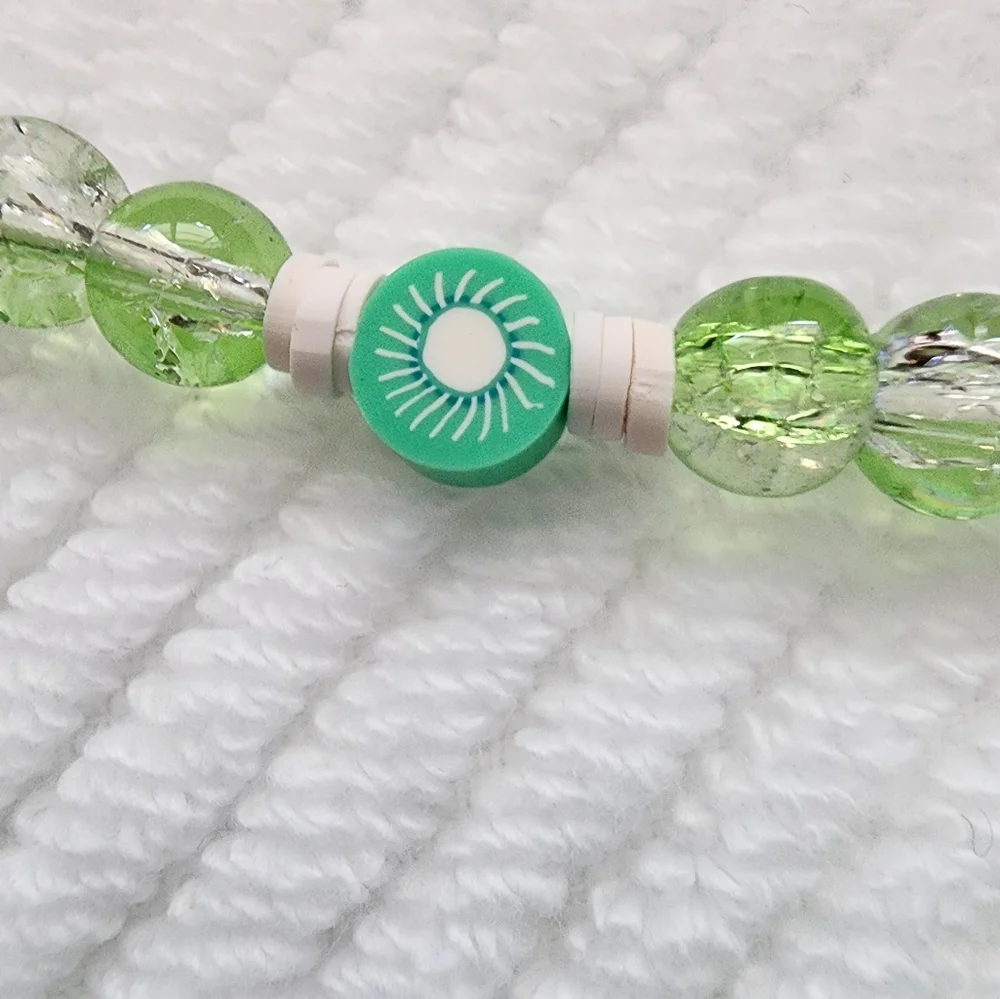 Green Beaded Keroppi Phone Charm